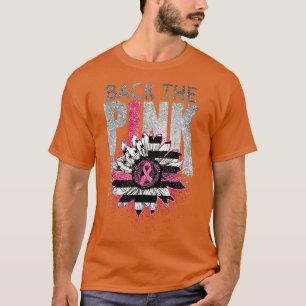 T-shirt Retour Le Drapeau De Tournesol Rose Ribbon Cancer