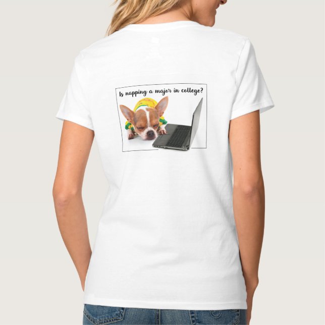 T-shirt Retourner à l'école College Drôle Napping Dog sur  (Dos)