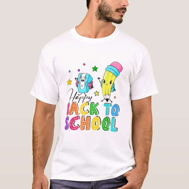 T-shirt Retourner À L'École Enseignant (Devant)
