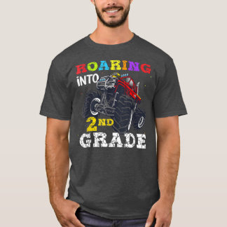 T-shirt Retourner À L'École Roaring En 2e Année Monster Tr