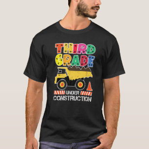 T-shirt Retourner À L'École Troisième Année De Constructio