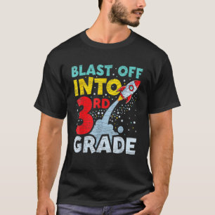 T-shirt Retourner À L'École Troisième Feu De Niveau En 3Èm