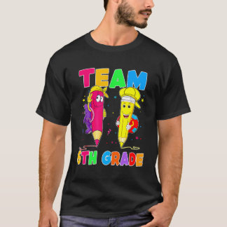 T-shirt Retourner À L'Équipe D'École 6E Année Fonds Étudia
