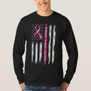 T-shirt Retourner Le Ruban rose Drapeau Sensibilisation au