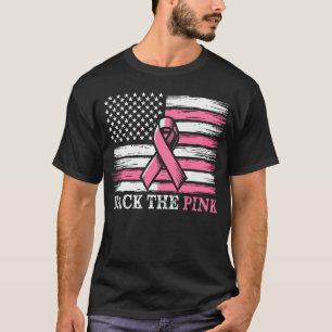 T-shirt Retournez le mois rose américain du drapeau du can
