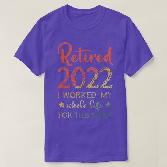T-shirt Retraité 2022 Pas mon problème Plus Famille Été  (Design devant)