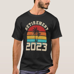 T-shirt Retraite 2023 Plage Vintage Pour Coworker Retraite