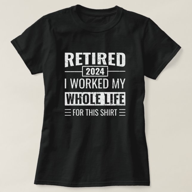 T-shirt Retraite 2024 Dons Amusants Officiellement Retrait (Design devant)