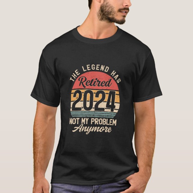 T-shirt Retraité 2024 Pas mon problème plus (Devant)
