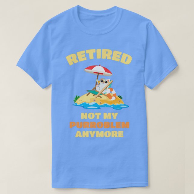 T-shirt Retraité Chat Funny Retraite (Design devant)
