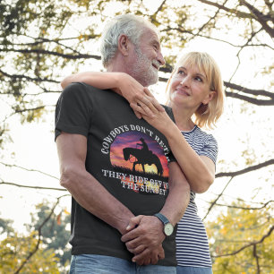 T-shirt Retraite Cowboy, Cheval et Coucher de soleil