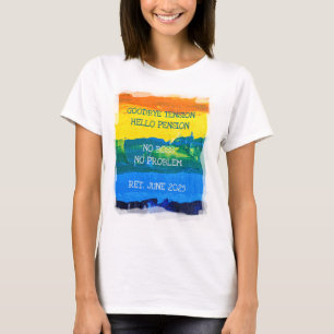 T-shirt Retraité Date Funny Hello Pension Peinture Artisti