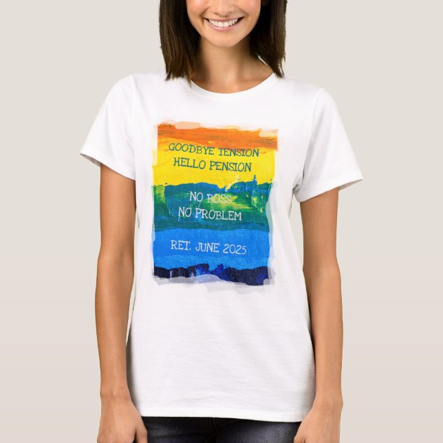 T-shirt Retraité Date Funny Hello Pension Peinture Artisti (Devant)