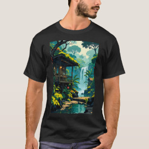 T-shirt Retraite de cascade de sérénité tropicale