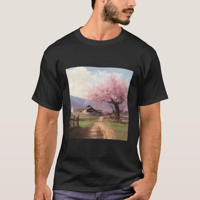 T-shirt Retraite de cerisier en fleurs Sanctuaire de campa (Devant)