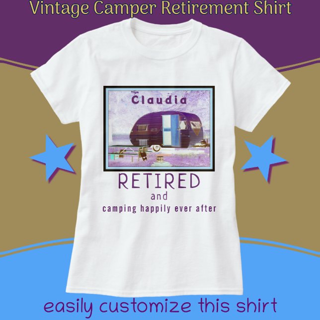 T-shirt Retraite de la remorque de camping vintage avec no (Great Retirement Gift)