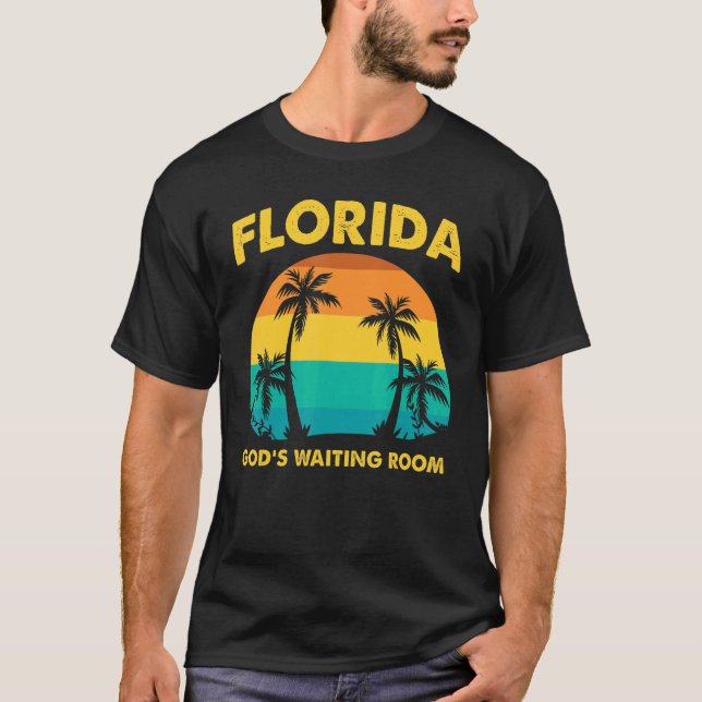 T-shirt Retraite Floride Dieu salle d'attente Vieux gens H (Devant)