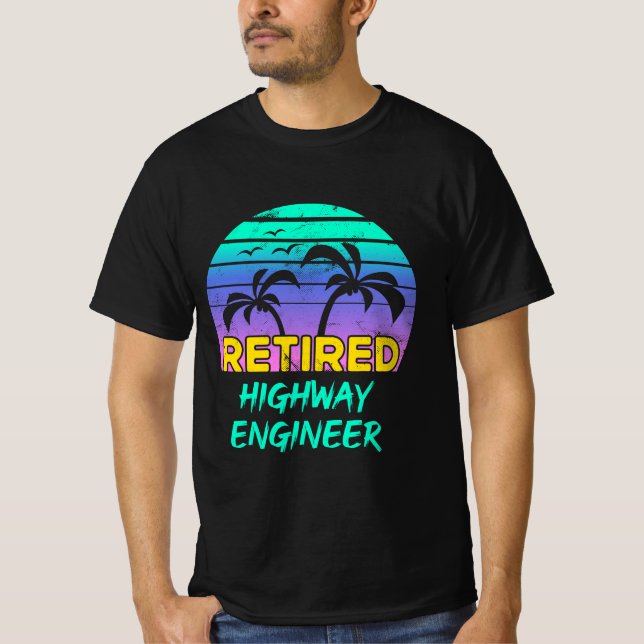 T-shirt Retraité Ingénieur de la route Retraité (Devant)