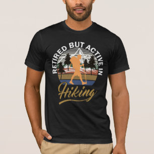 T-shirt Retraité mais actif en Randonnée Retro Vintage Noi