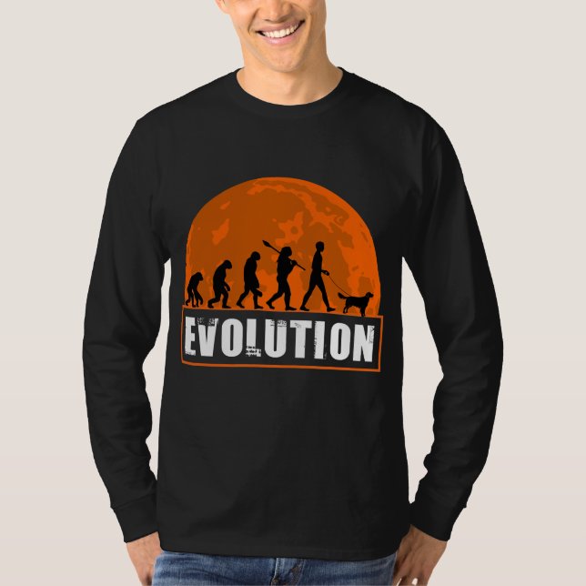 T-shirt Retriever à couche plate 2 Chien Papa Evolution hu (Devant)
