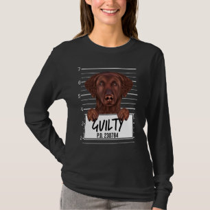 T-shirt Retriever à revêtement curé Mugshot Chien coupable