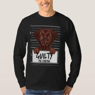 T-shirt Retriever à revêtement curé Mugshot Chien coupable