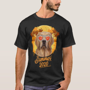 T-shirt Retriever doré avec lunettes de soleil Palmier Pla