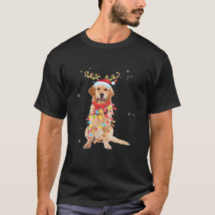 T-shirt Retriever doré drôle de sapin de Noël Santa Renne