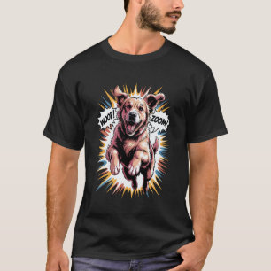 T-shirt Retriever doré énergique Fun Woof Zoom pour chien
