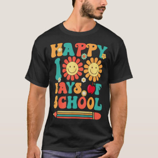 T-shirt Rétro 100 Jours D'école Enseignant Garçons Filles