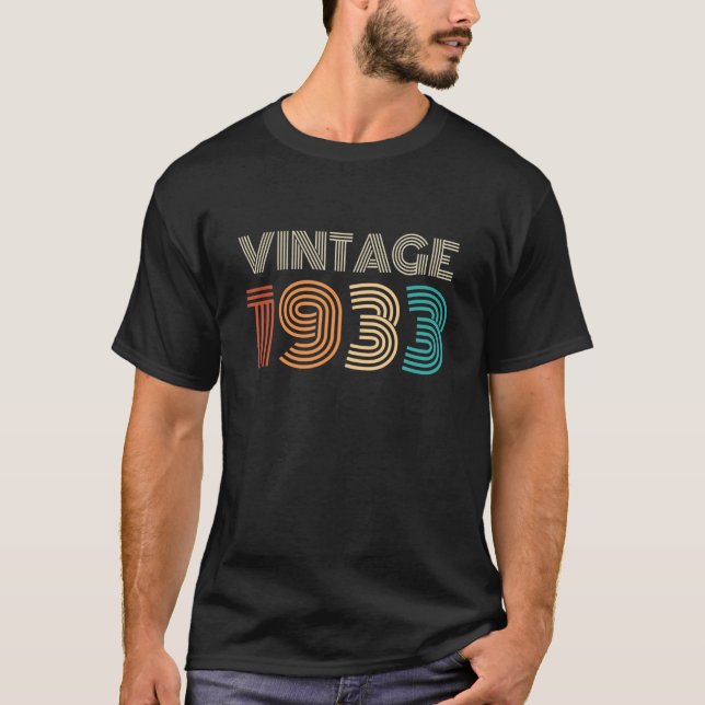 T-shirt Retro 1933 88e Anniversaire Cadeau Classique 88 An (Devant)
