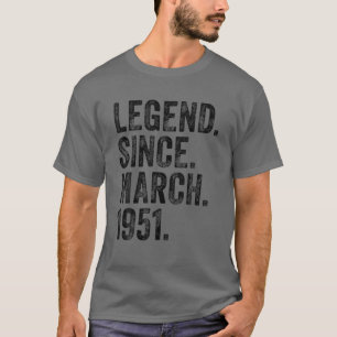 T-shirt Rétro 1951 Anniversaire Marche Née Légende depu