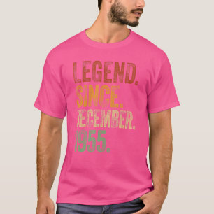 T-shirt Rétro 1955 Anniversaire Décembre Né Légende depuis