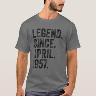 T-shirt Rétro 1957 Anniversaire Avril Né Légende depuis 19