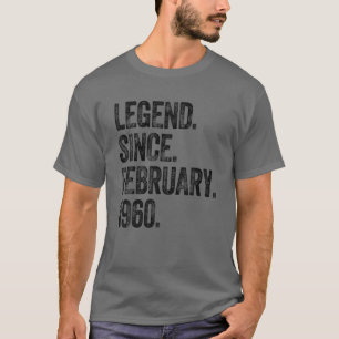 T-shirt Retro 1960 Birthday February Born Legend Since 196