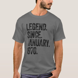 T-shirt Rétro 1970 Anniversaire Janvier Né Légende depuis 