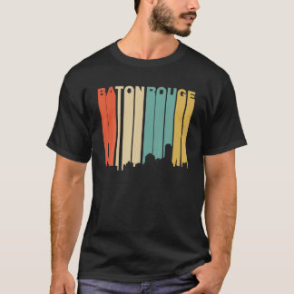T-shirt Rétro 1970 Style Baton Rouge Louisiana Skyline T