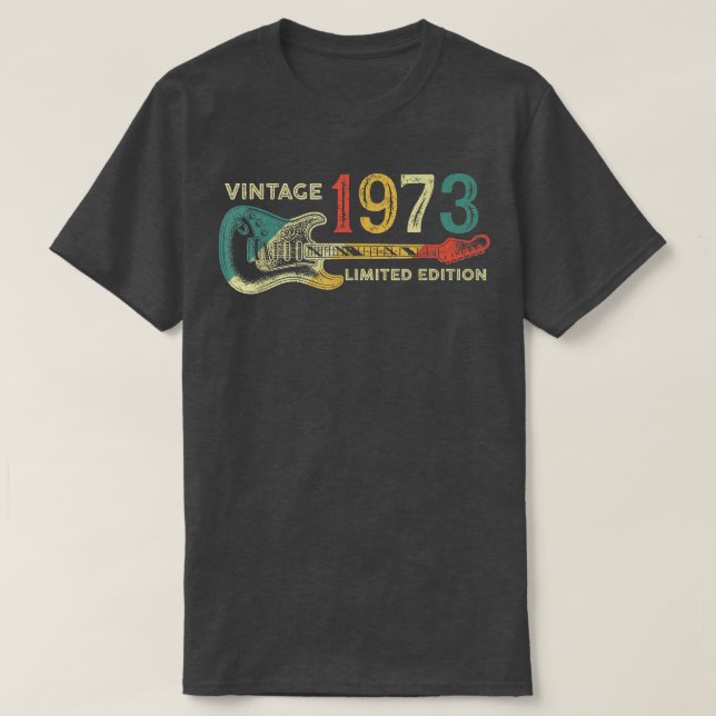 T-shirt Retro 1973 cadeau d'anniversaire pour hommes Guita (Design devant)