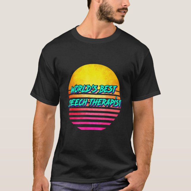 T-shirt Rétro 1980 Meilleur Thérapeute du Monde de la Paro (Devant)