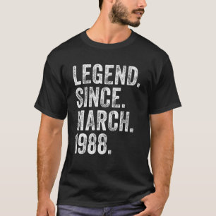 T-shirt Rétro 1988 Anniversaire Marche Née Légende depuis