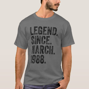 T-shirt Rétro 1988 Anniversaire Marche Née Légende depuis