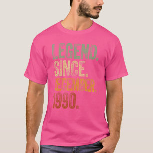 T-shirt Rétro 1990 Anniversaire Décembre Né Légende depuis