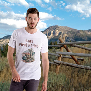 T-shirt Retro 1er Rodéo Cactus Occidentaux Anniversaire
