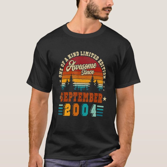 T-shirt Retro 2004 Magnifique depuis septembre 2004 18e (Devant)