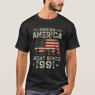 T-shirt Retro 31St Birthday USA Drapeau rendant l'Amérique