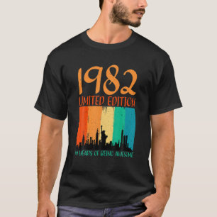 T-shirt Rétro 40E Anniversaire T S 1982 40 Ans D'Être Awe