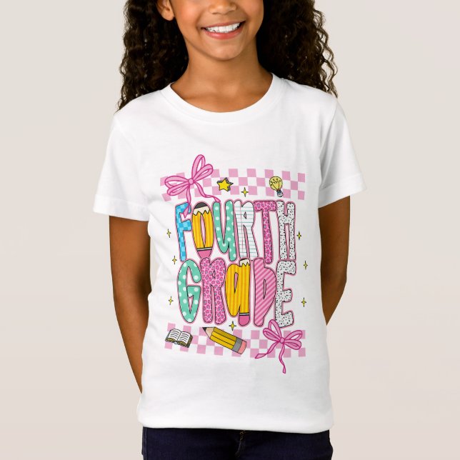 T-Shirt Retro 4th Grade  (Devant)