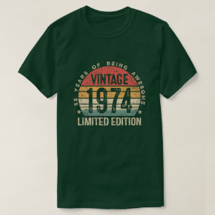 T-shirt Rétro 52 Ans 1974 Édition Limitée 52e Anniversaire