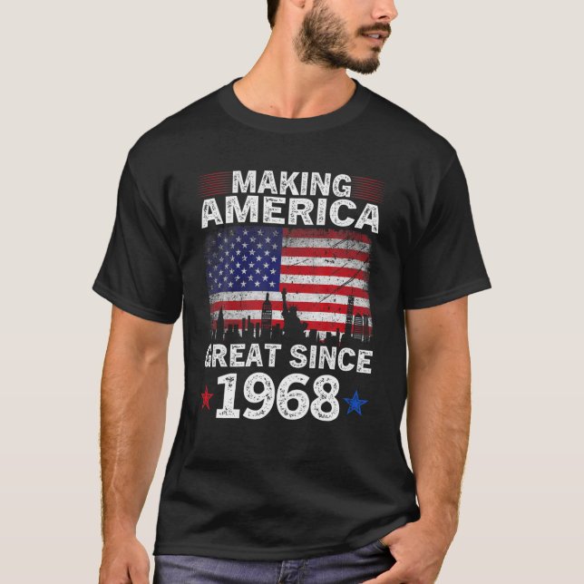 T-shirt Retro 54E Anniversaire USA Drapeau rendant l'Améri (Devant)