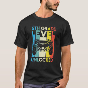 T-shirt Retro 5E Niveau De Niveau Déverrouillé Jeu Retour 